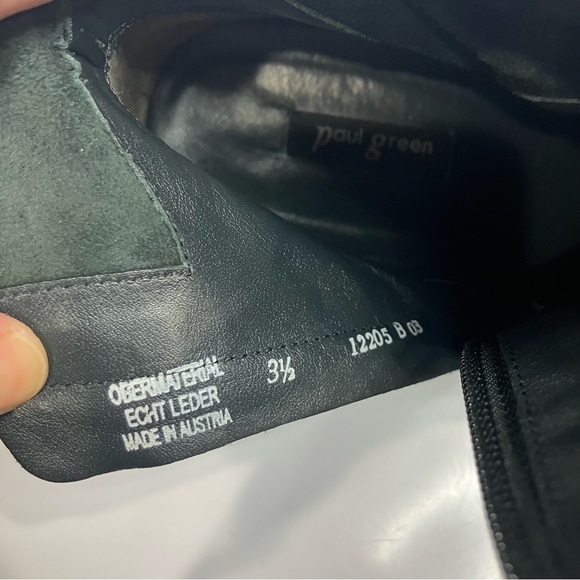 Paul Green Nelly block heel booties black leather ankle boots size 6 - Picture 5 of 9